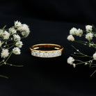 Rosec Jewels-Certified Brilliant Cut Diamond Princess Cut Wedding Band