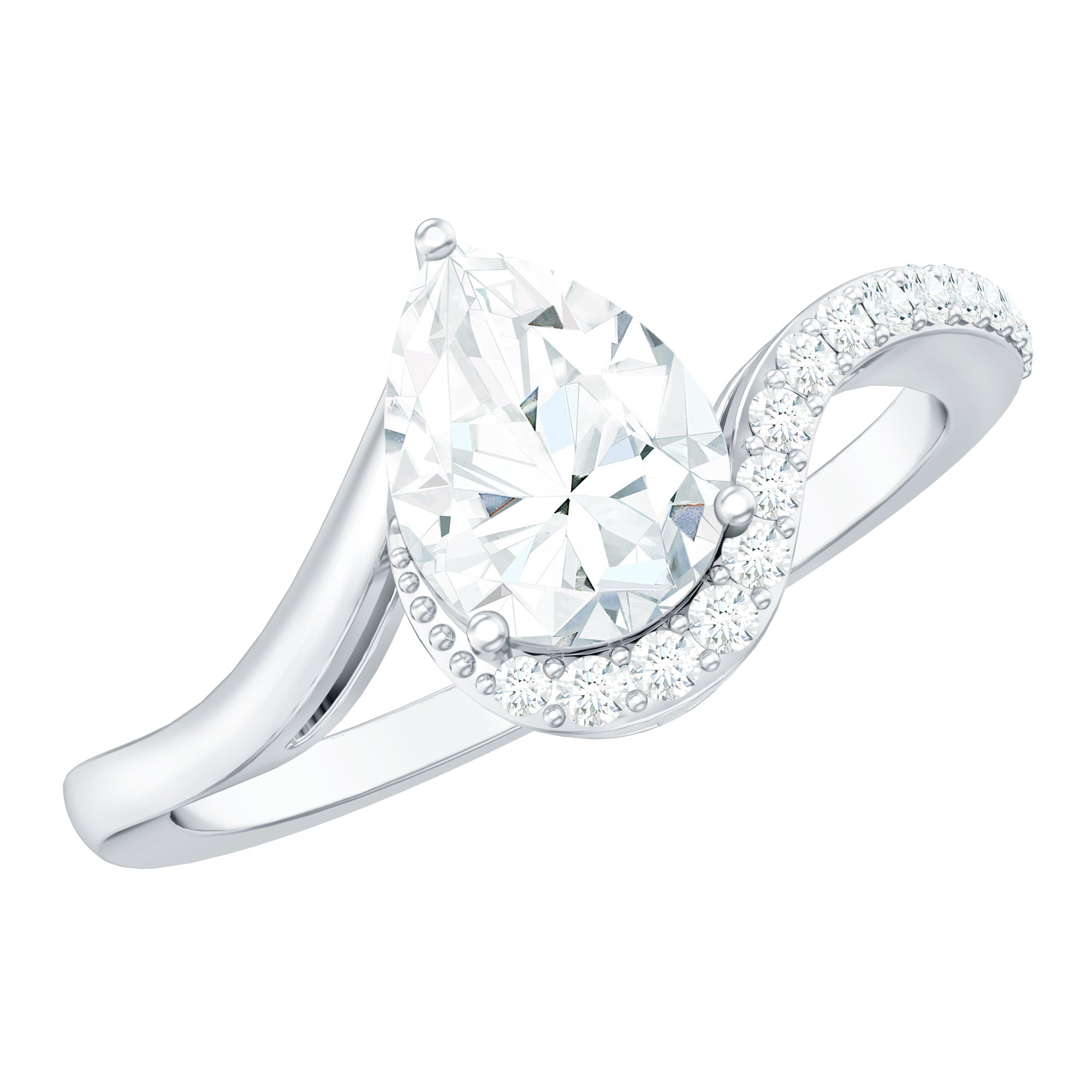 Rosec Jewels-Diamond Teardrop Designer Engagement Ring