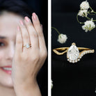 Rosec Jewels-Diamond Teardrop Designer Engagement Ring