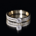 Certified Lab Created Diamond Wedding Ring Set For Bride Lab - ( EF-VS ) - Rosec Jewels