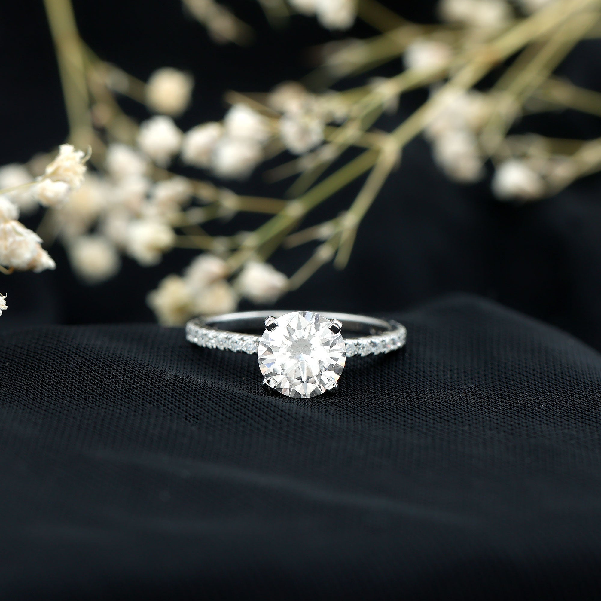 Rosec Jewels-Brilliant Cut 2 Carat Lab Grown Diamond Solitaire Engagement Ring