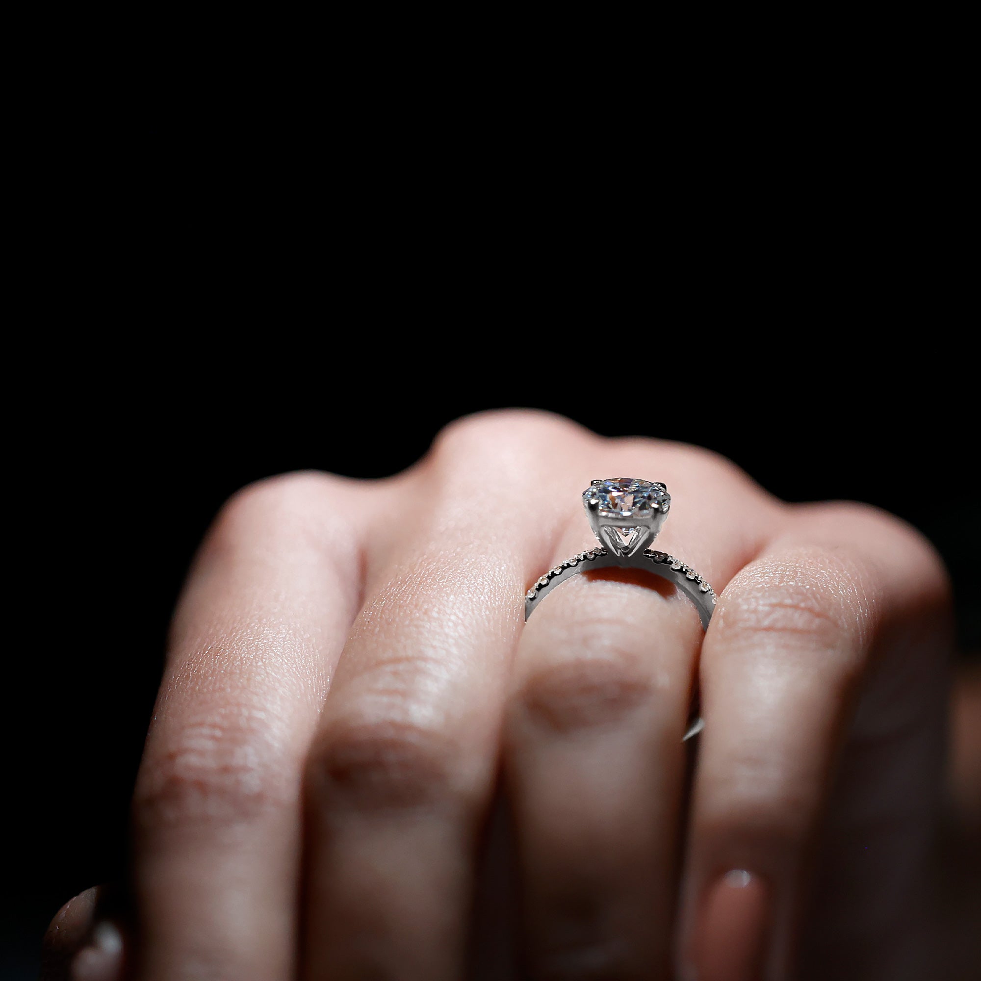 Rosec Jewels-Brilliant Cut 2 Carat Lab Grown Diamond Solitaire Engagement Ring