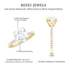Rosec Jewels-Certified 9 MM Lab Grown Solitaire Diamond Engagement Ring