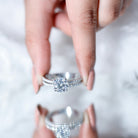 Lab Grown Diamond Wedding Ring Set with Certificate Lab - ( EF-VS ) - Rosec Jewels