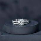 Lab Grown Diamond Wedding Ring Set with Certificate Lab - ( EF-VS ) - Rosec Jewels