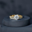 Lab Grown Diamond Wedding Ring Set with Certificate Lab - ( EF-VS ) - Rosec Jewels