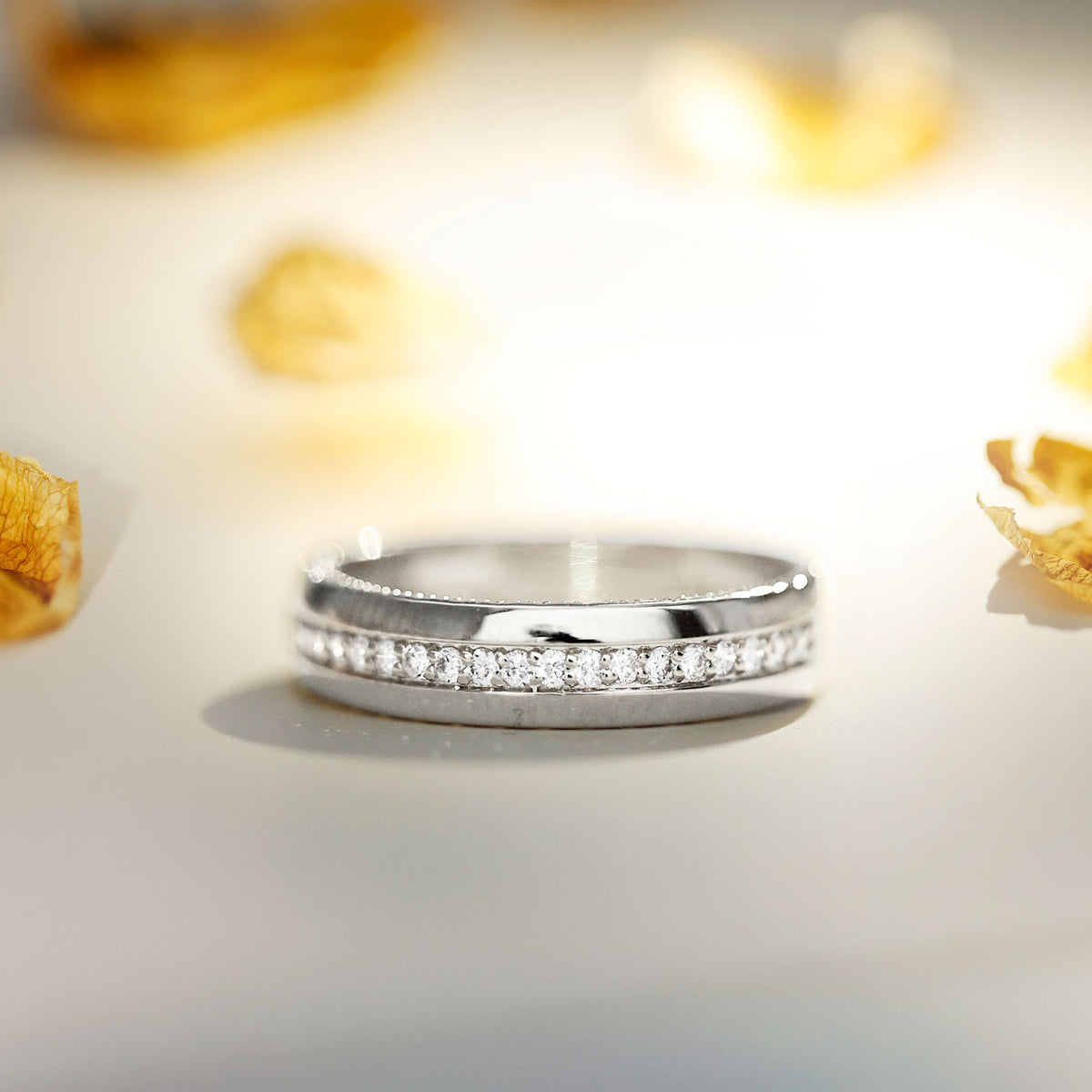 Certified Lab Grown Diamond Mens Wedding Band Lab - ( EF-VS ) - Rosec Jewels
