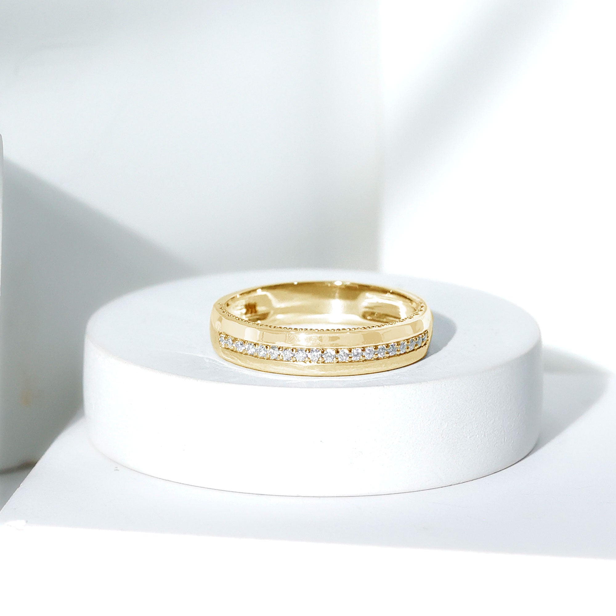 Certified Lab Grown Diamond Mens Wedding Band Lab - ( EF-VS ) - Rosec Jewels