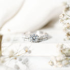 Certified 8 mm Round Lab Grown Diamond Wedding Engagement Ring Set Lab - ( EF-VS ) - Rosec Jewels