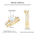 Rosec Jewels-Certified 8 mm Round Lab Grown Diamond Wedding Engagement Ring Set