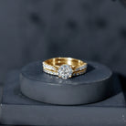 Certified 8 mm Round Lab Grown Diamond Wedding Engagement Ring Set Lab - ( EF-VS ) - Rosec Jewels