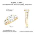 Rosec Jewels-Lab Grown Diamond Statement Engagement Ring With Side Stones
