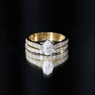 Pear Cut 6X8 MM Lab Grown Diamond Marriage Ring Set for Women Lab - ( EF-VS ) - Rosec Jewels