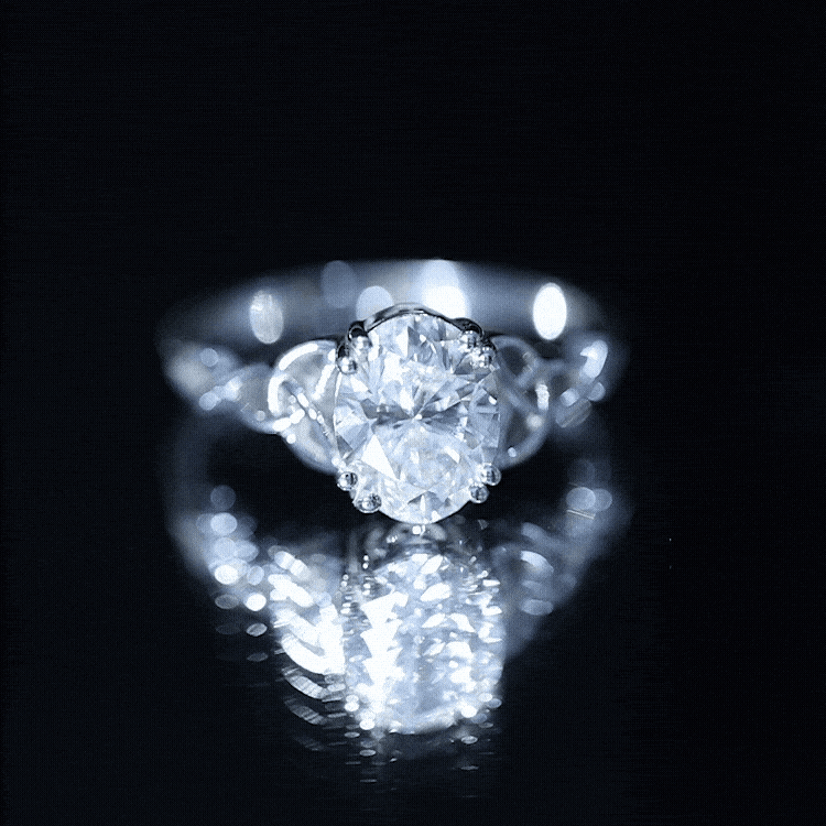 Women Lab Grown Diamond Celtic Knot Engagement Ring Lab - ( EF-VS ) - Rosec Jewels