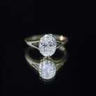 Bezel Set Oval Lab Created Diamond Solitaire Ring For Women Lab - ( EF-VS ) - Rosec Jewels