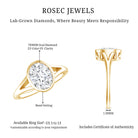 2 Carat Bezel Set Oval Lab Created Diamond Solitaire Ring with IGI Certificate Lab - ( E-VS1 ) - Rosec Jewels
