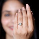 7X9 mm Lab Grown Diamond Oblong Engagement Ring Lab - ( EF-VS ) - Rosec Jewels