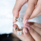 Rosec Jewels-Lab Diamond Emerald Cut Engagement Ring With Band