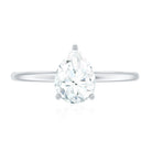 Single Stone Lab Grown Diamond Pear Engagement Ring Lab - ( EF-VS ) - Rosec Jewels