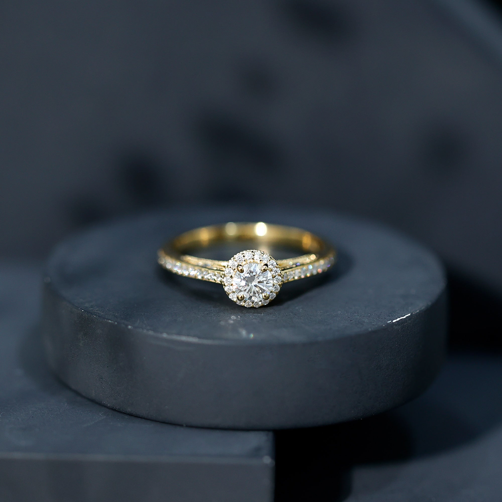 Diamond Vintage Looking Engagement Ring Lab - ( EF-VS ) - Rosec Jewels