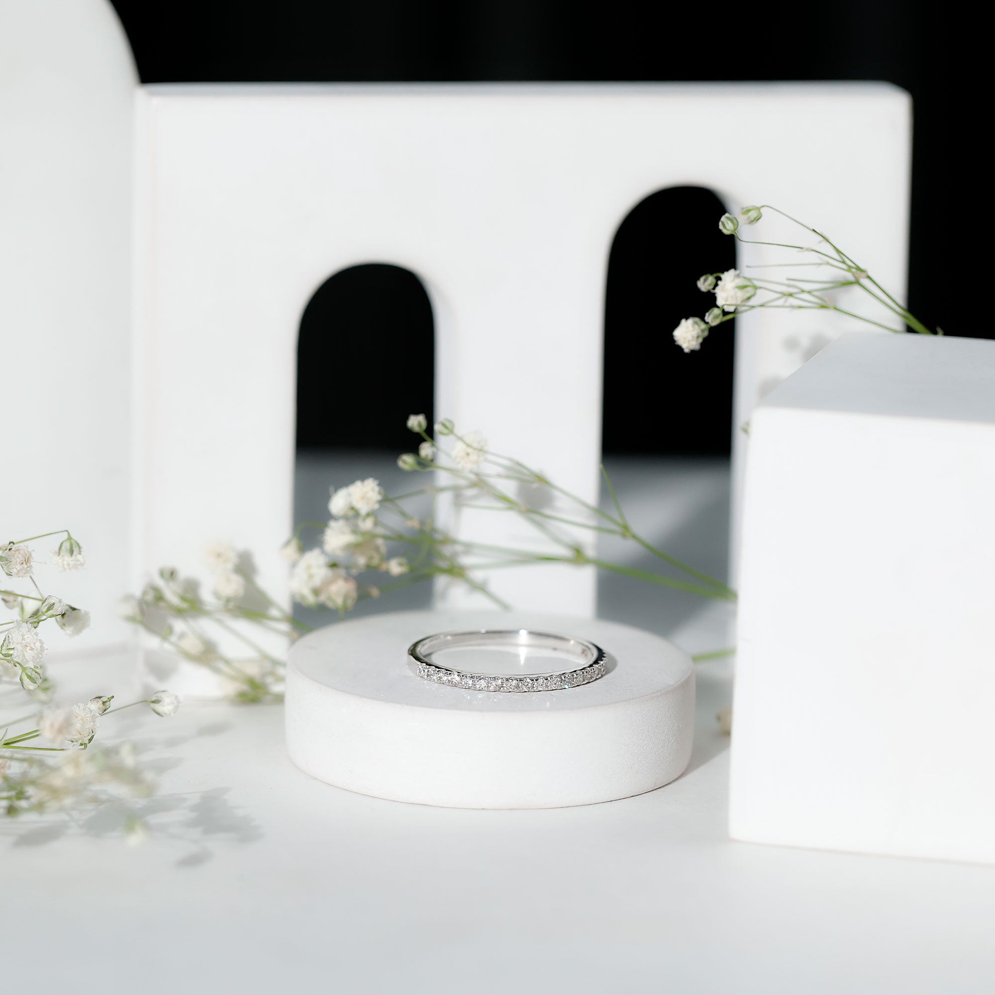 Rosec Jewels-Lab Created Diamond Simple Eternity Ring in Pave Setting