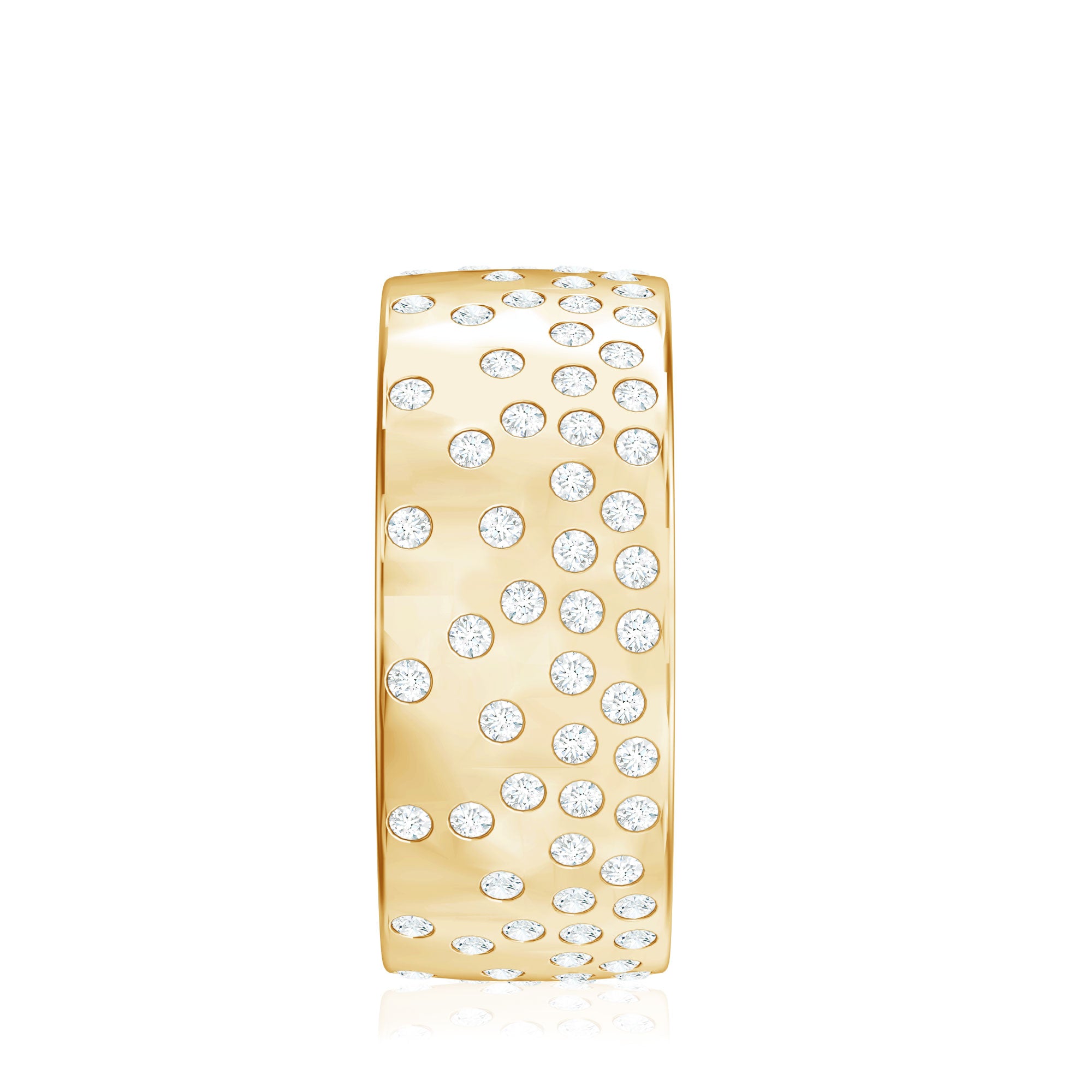Certified Lab Grown Diamond Wedding Band in Flush Setting Lab - ( EF-VS ) - Rosec Jewels