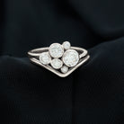 Rosec Jewels-Bezel Set Lab Created Diamond Cluster Wedding Ring Set