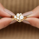 Rosec Jewels-Bezel Set Lab Created Diamond Cluster Wedding Ring Set