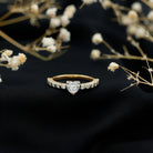 Rosec Jewels-Lab Grown Diamond Heart Promise Ring With Side Stones