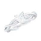 Rosec Jewels-5 MM Heart Shaped Diamond Ring For Women