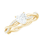Rosec Jewels-5 MM Heart Shaped Diamond Ring For Women