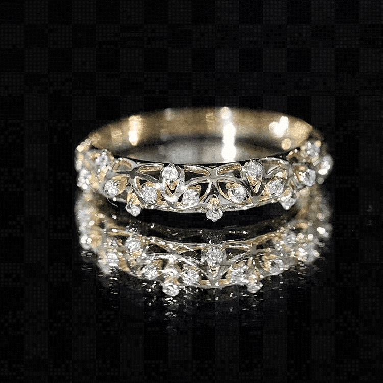Designer Lab Grown Diamond Wedding Band For Women Lab - ( EF-VS ) - Rosec Jewels
