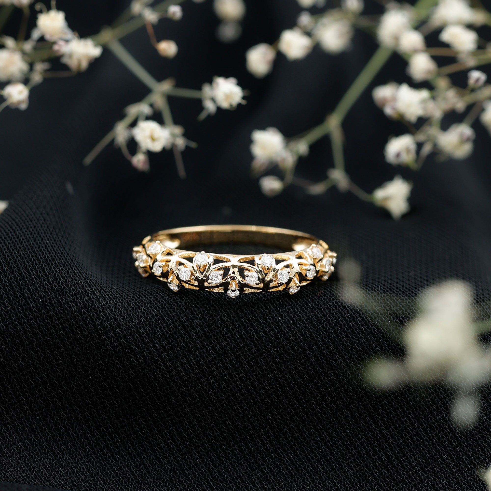 Rosec Jewels-Designer Lab Grown Diamond Wedding Band For Women