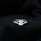 Rosec Jewels-Emerald Cut Lab Diamond Engagement Ring With Split Shank Ring