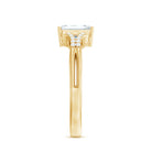 Emerald Cut Lab Diamond Engagement Ring With Split Shank Ring Lab - ( EF-VS ) - Rosec Jewels