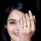 Rosec Jewels-Brilliant Cut Lab Grown Diamond Solitaire Double Band Ring for Women