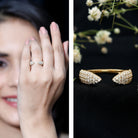 Lab Created Diamond Wedding Wrap Ring For Women Lab - ( EF-VS ) - Rosec Jewels