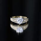 2 Carat Lab Created Diamond Heart Engagement Ring Lab - ( EF-VS ) - Rosec Jewels