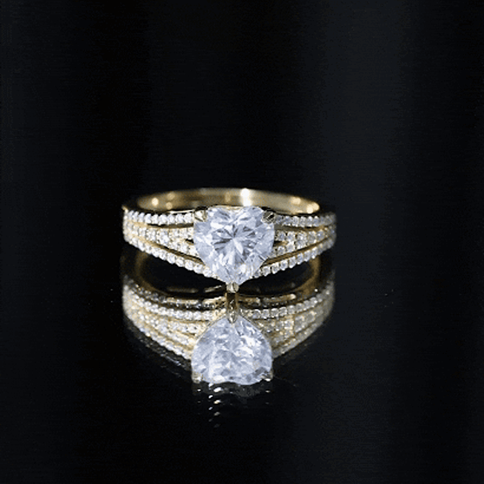 2 Carat Lab Created Diamond Heart Engagement Ring Lab - ( EF-VS ) - Rosec Jewels