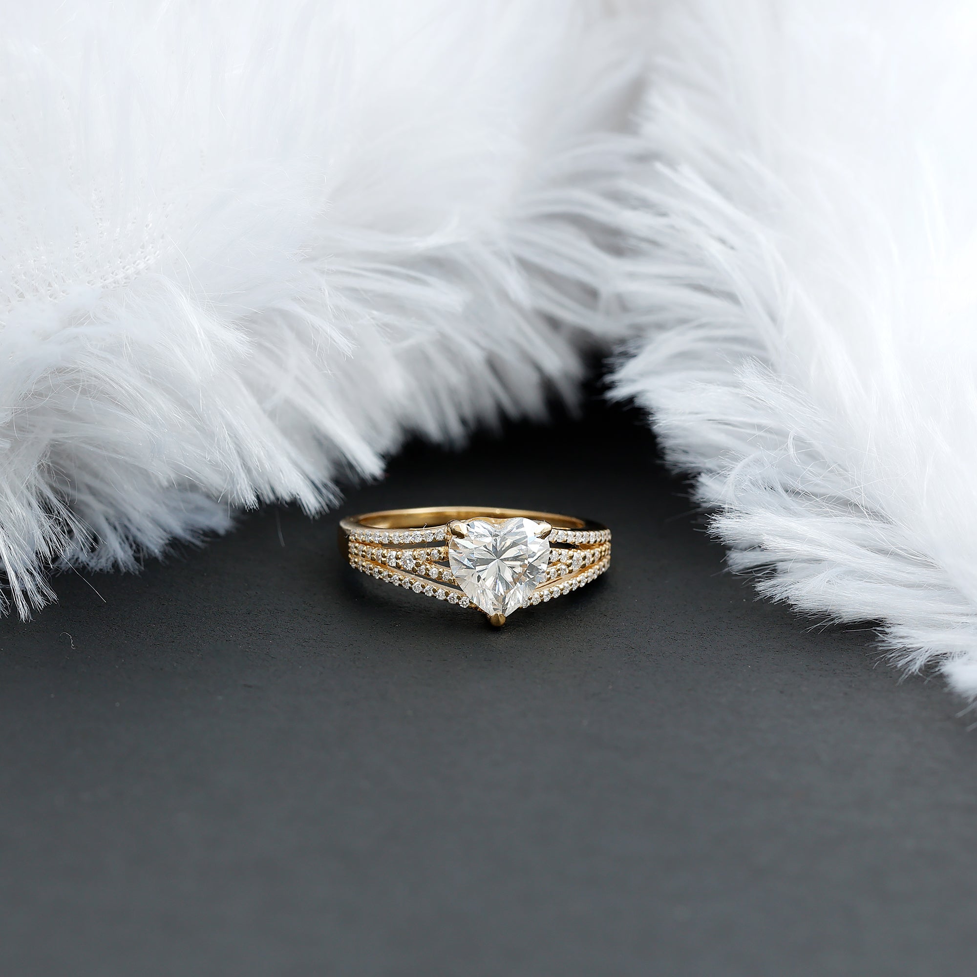 2 Carat Lab Created Diamond Heart Engagement Ring Lab - ( EF-VS ) - Rosec Jewels