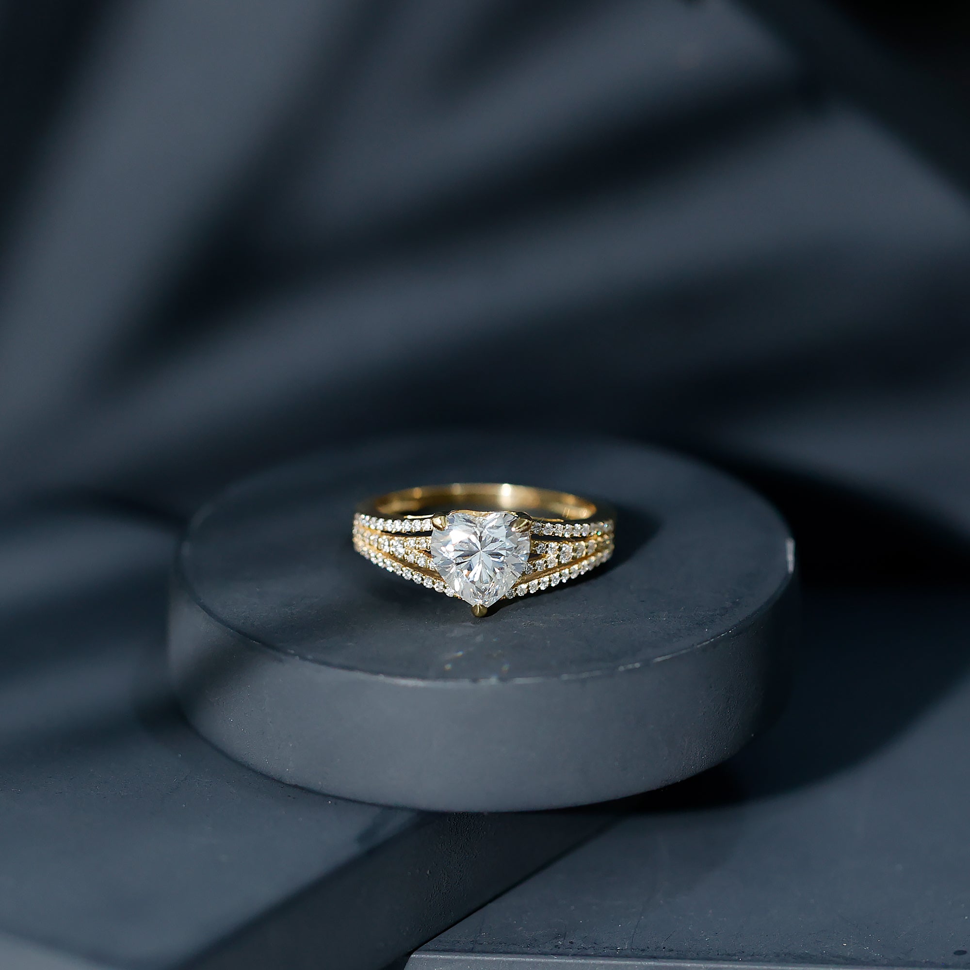 2 Carat Lab Created Diamond Heart Engagement Ring Lab - ( EF-VS ) - Rosec Jewels