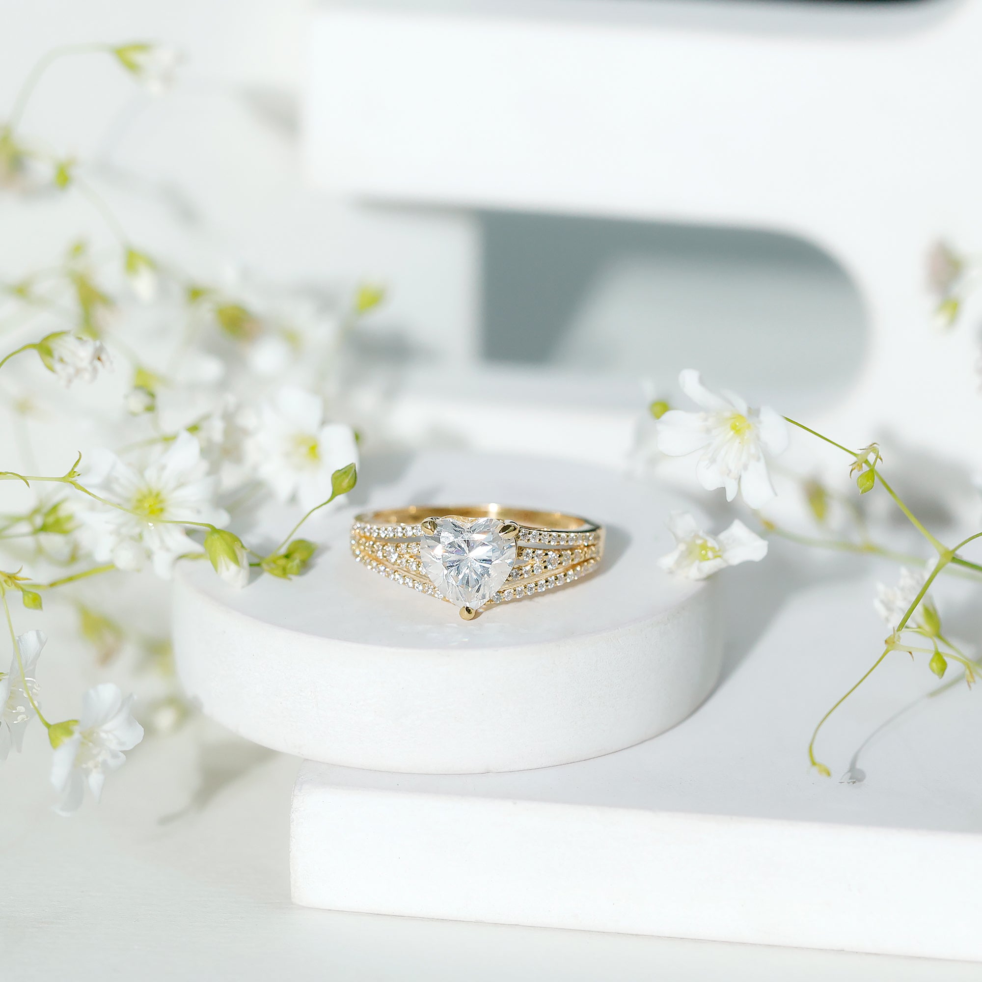 2 Carat Lab Created Diamond Heart Engagement Ring Lab - ( EF-VS ) - Rosec Jewels