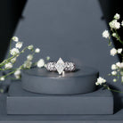 Rosec Jewels-Marquise Cut Lab Grown Diamond Solitaire Filigree Engagement Ring