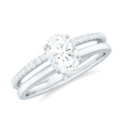 Rosec Jewels-5X7 MM Oval Cut Diamond Solitaire Promise Ring For Her