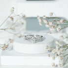 0.75 Carat Oval Cut Diamond Solitaire Double Band Engagement Ring For Her Lab - ( EF-VS ) - Rosec Jewels