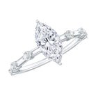 Marquise Shape Lab Grown Diamond Solitaire Ring With Certificate Lab - ( EF-VS ) - Rosec Jewels