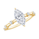 Marquise Shape Lab Grown Diamond Solitaire Ring With Certificate Lab - ( EF-VS ) - Rosec Jewels