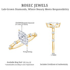 Marquise Shape Lab Grown Diamond Solitaire Ring With Certificate Lab - ( EF-VS ) - Rosec Jewels