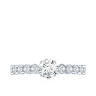 Round Brilliant Cut Lab Diamond Promise Ring with Side Stones Lab - ( EF-VS ) - Rosec Jewels