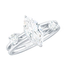 Rosec Jewels-Marquise Cut Lab Grown Diamond Double Band Ring for Women